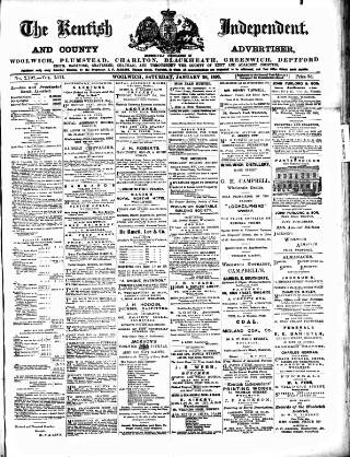 cover page of Kentish Independent published on January 26, 1895