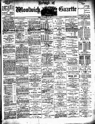 cover page of Woolwich Gazette published on November 23, 1906