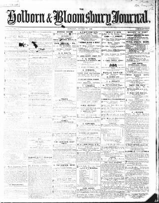 cover page of Holborn Journal published on January 26, 1867