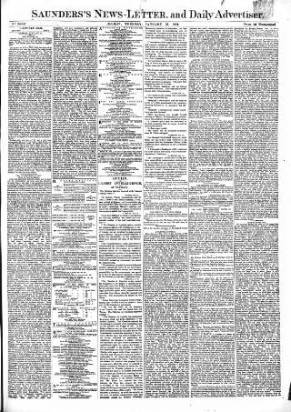 cover page of Saunders's News-Letter published on January 26, 1864