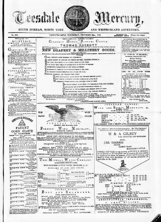 cover page of Teesdale Mercury published on November 23, 1870