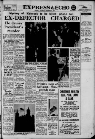 cover page of Express and Echo published on November 23, 1963