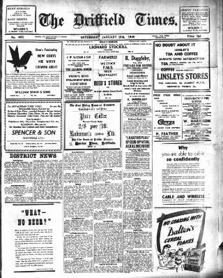 cover page of Driffield Times published on January 26, 1946