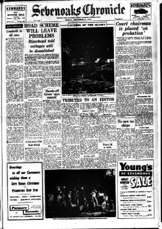 cover page of Sevenoaks Chronicle and Kentish Advertiser published on December 25, 1959