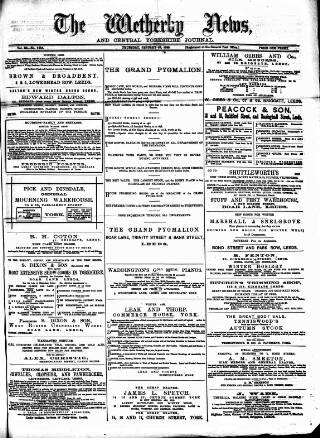 cover page of Wetherby News published on January 17, 1889