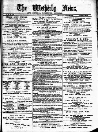 cover page of Wetherby News published on December 12, 1889