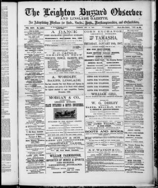 cover page of Leighton Buzzard Observer and Linslade Gazette published on December 25, 1906