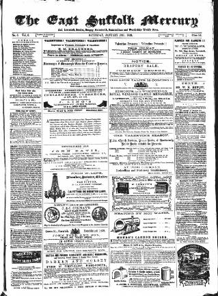 cover page of East Suffolk Mercury and Lowestoft Weekly News published on January 29, 1859