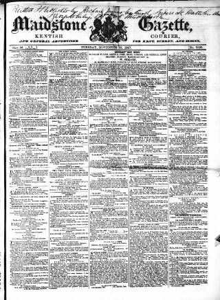 cover page of South Eastern Gazette published on November 23, 1847