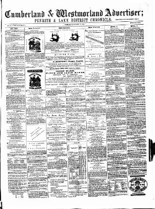 cover page of Cumberland and Westmorland Advertiser, and Penrith Literary Chronicle published on November 23, 1869