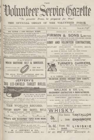 cover page of Volunteer Service Gazette and Military Dispatch published on November 23, 1900