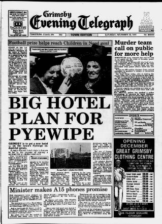 cover page of Grimsby Daily Telegraph published on November 23, 1991