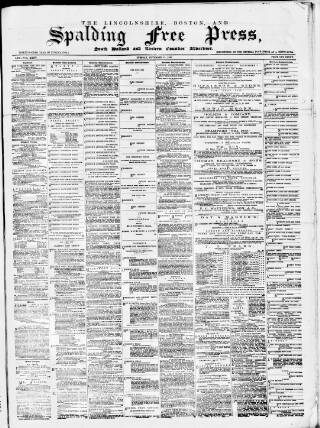 cover page of Lincolnshire Free Press published on November 23, 1880