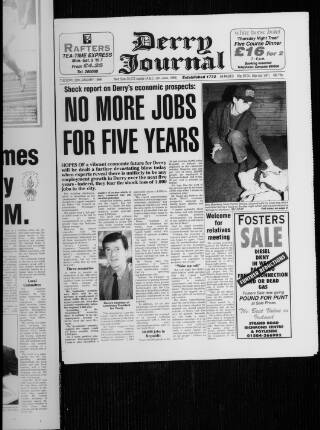 cover page of Derry Journal published on January 26, 1999