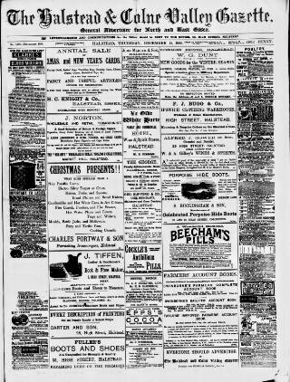 cover page of Halstead Gazette published on December 12, 1889