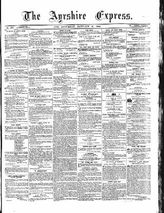 cover page of Ayrshire Express published on January 10, 1863