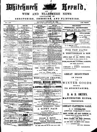 cover page of Whitchurch Herald published on January 26, 1889