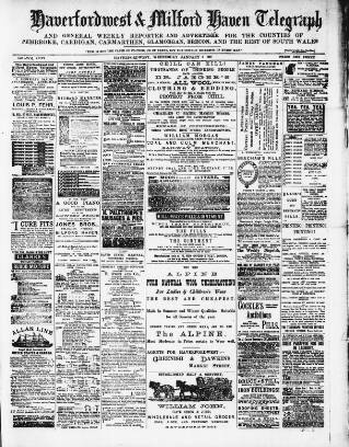 cover page of Haverfordwest & Milford Haven Telegraph published on January 9, 1889