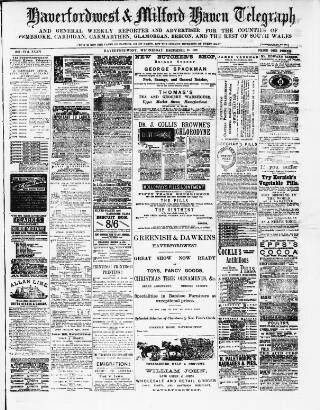 cover page of Haverfordwest & Milford Haven Telegraph published on December 25, 1889