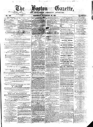 cover page of Boston Gazette published on November 23, 1861