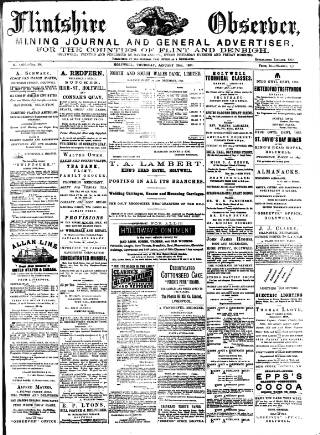 cover page of Flintshire Observer published on January 26, 1893