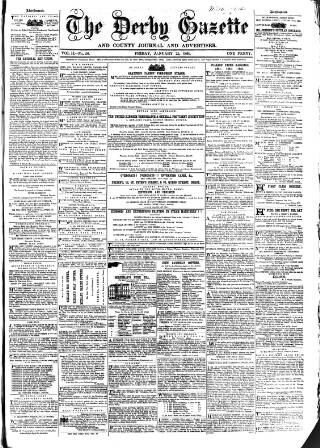 cover page of Derby Exchange Gazette published on January 25, 1861