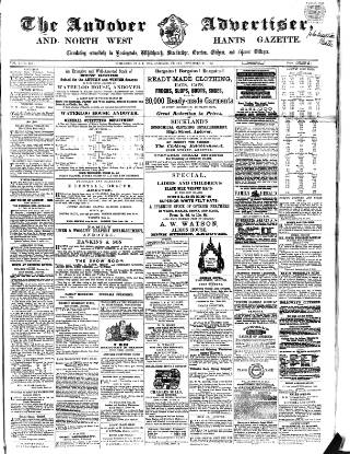 cover page of Andover Advertiser and North West Hants Gazette published on November 21, 1862