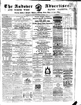 cover page of Andover Advertiser and North West Hants Gazette published on December 5, 1862