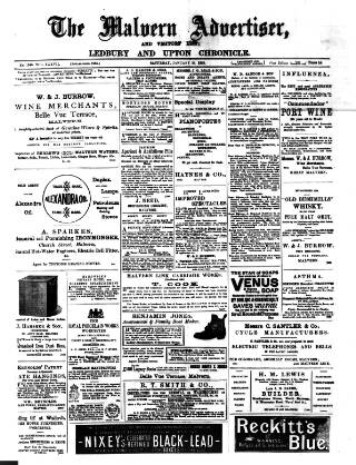 cover page of Malvern Advertiser published on January 23, 1892