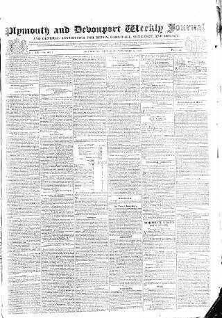 cover page of Plymouth and Devonport Weekly Journal published on November 1, 1832