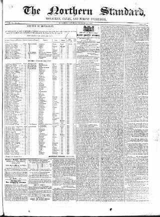 cover page of Northern Standard published on December 25, 1847