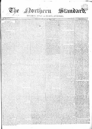 cover page of Northern Standard published on January 26, 1850