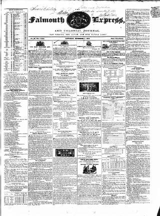 cover page of Falmouth Express and Colonial Journal published on December 7, 1839