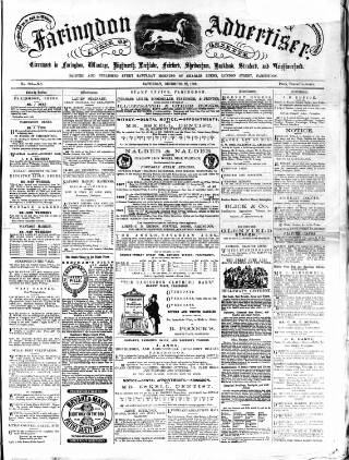 cover page of Faringdon Advertiser and Vale of the White Horse Gazette published on December 25, 1869