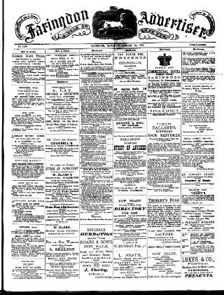 cover page of Faringdon Advertiser and Vale of the White Horse Gazette published on January 26, 1895