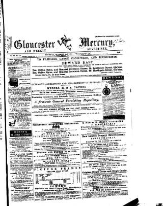 cover page of Gloucester Mercury published on November 23, 1861