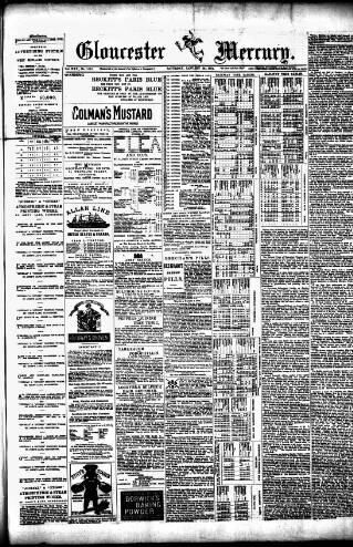 cover page of Gloucester Mercury published on January 26, 1884