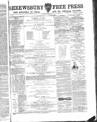 cover page of Shrewsbury Free Press, and Advertiser for Salop published on January 20, 1866