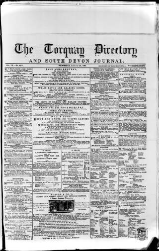 cover page of Torquay Directory and South Devon Journal published on January 27, 1864