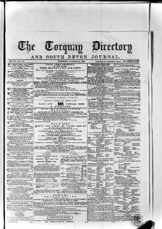 cover page of Torquay Directory and South Devon Journal published on November 23, 1864