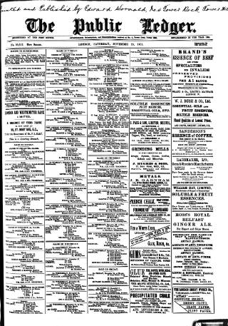 cover page of Public Ledger and Daily Advertiser published on November 23, 1901