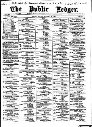 cover page of Public Ledger and Daily Advertiser published on January 26, 1903