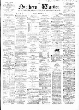 cover page of Northern Warder and General Advertiser for the Counties of Fife, Perth and Forfar published on November 23, 1854