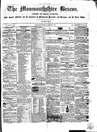 cover page of Monmouthshire Beacon published on January 26, 1861