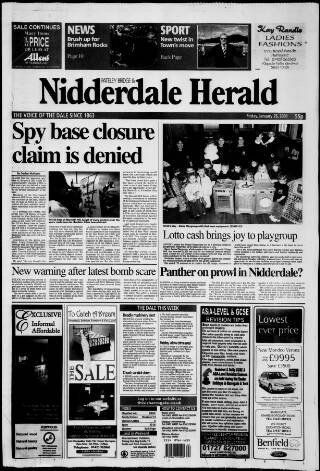 cover page of Pateley Bridge & Nidderdale Herald published on January 26, 2001