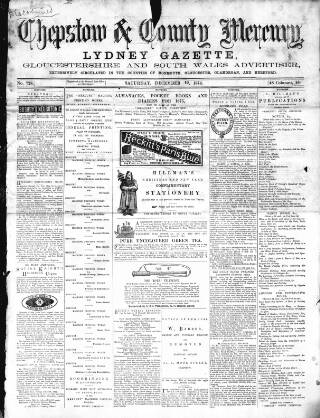 cover page of Chepstow & County Mercury published on December 19, 1874