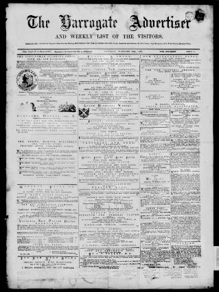 cover page of Harrogate Advertiser and Weekly List of the Visitors published on November 23, 1872