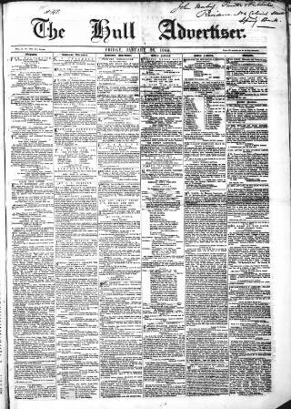 cover page of Hull Advertiser published on January 26, 1849