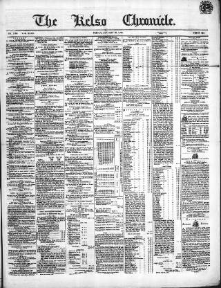 cover page of Kelso Chronicle published on January 26, 1855