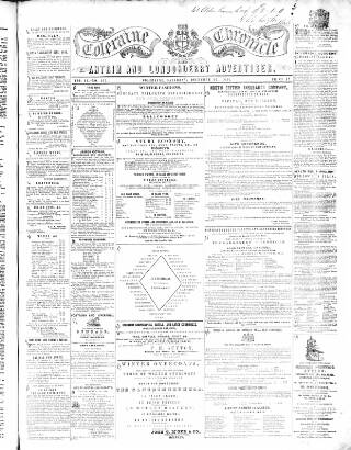 cover page of Coleraine Chronicle published on December 25, 1852